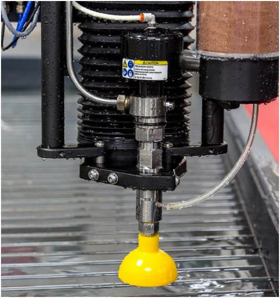 Cutting head on a MAXIEM 1515 JetMachining Center. (Image courtesy of Omax.)